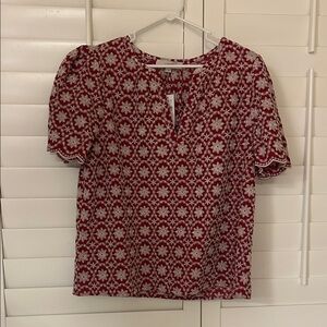 Loft Red Floral Women's Top- large